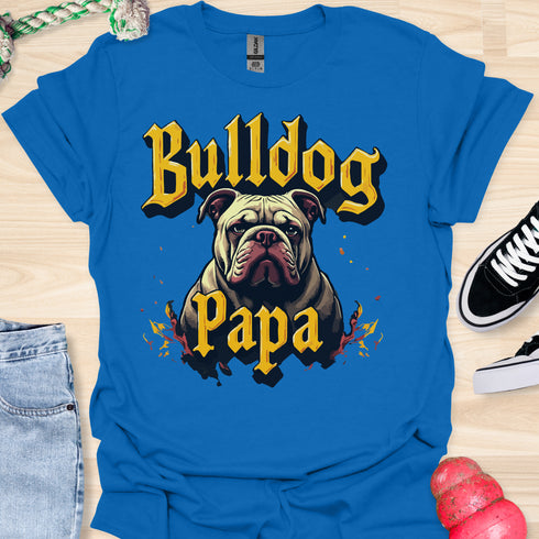 Bulldog Papa - V6 - Gothic Graphic T-Shirt